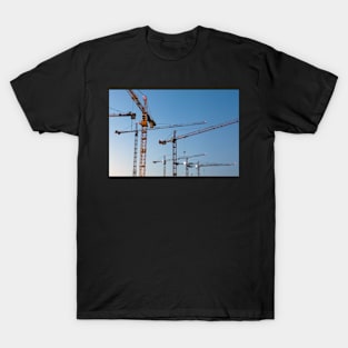 Cranes against clear blue sky T-Shirt